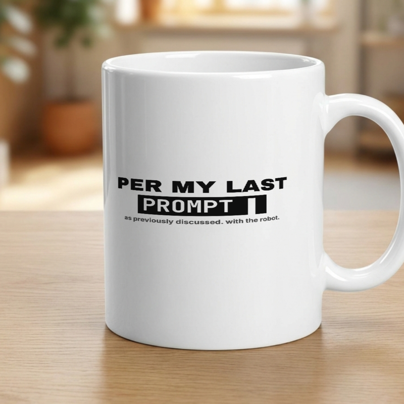 Per My Last Prompt Mug — Funny AI Office Coffee Mug | Coworker Gift